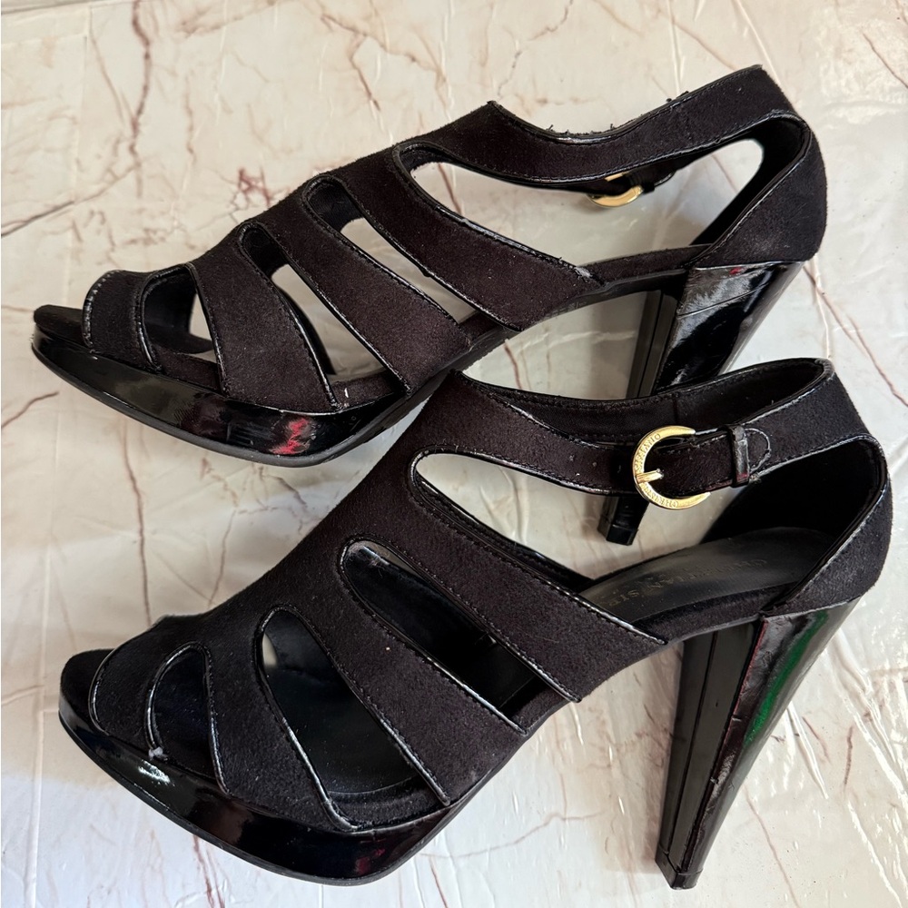 Christian Siriano Womens Heels size 7.5 Black Suade - Picture 4 of 6